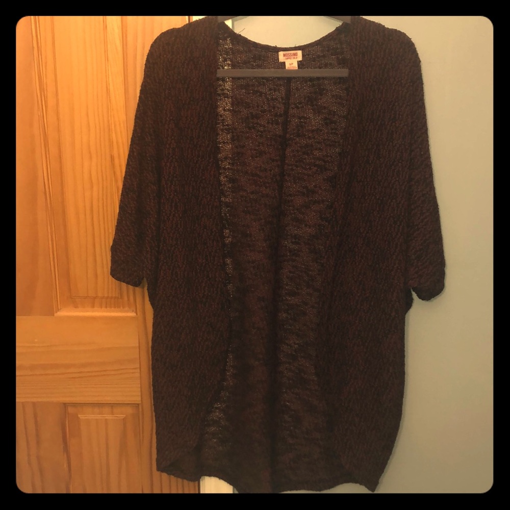 Open Chocolate Brown And Black Sweater